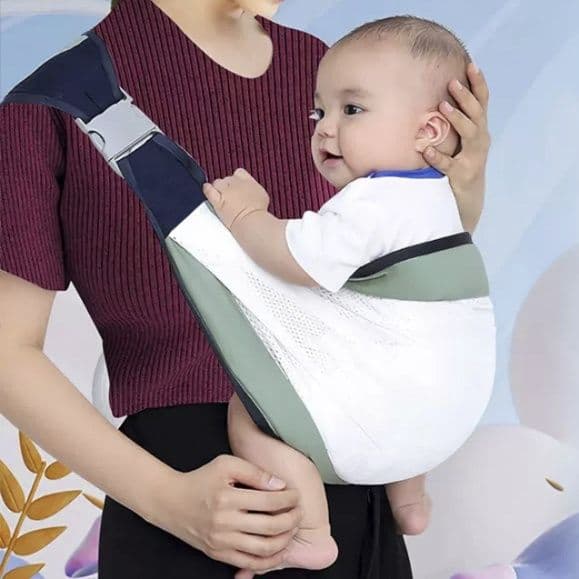 抱っこ紐 ベビースリング綿混漆糸素材軽量
